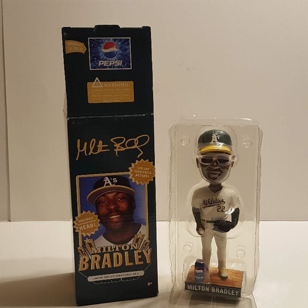 Oakland Athletics A's MILTON BRADLEY BOBBLEHEAD Brand NEW in the box.